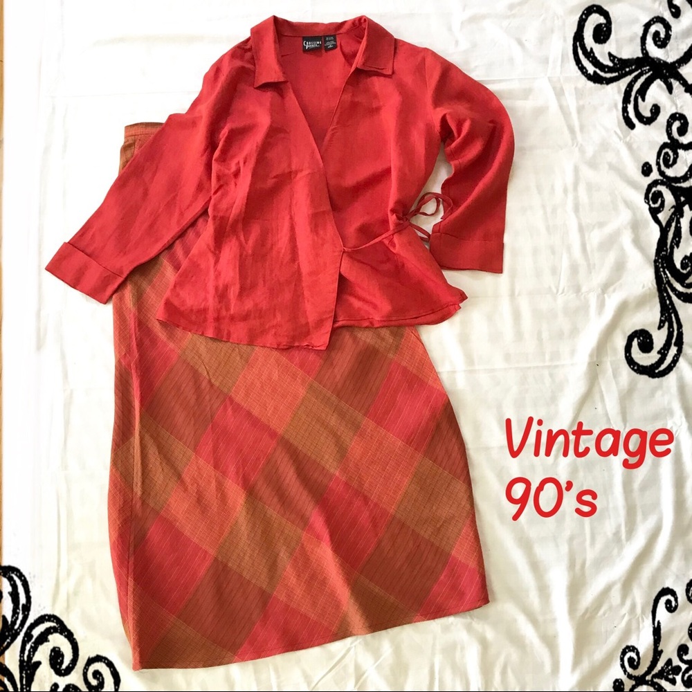 Crossing Pointe Vintage Skirt Blouse Set Outfit 10